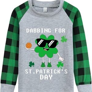 Kids St. Patrick's Day Green and Gray Shirt